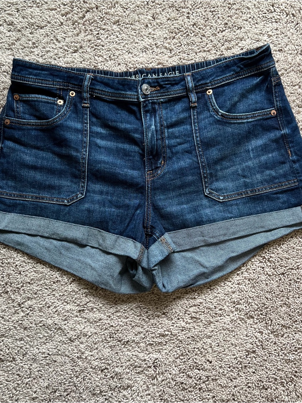 American Eagle Outfitters Indigo Rolled Cuff Denim Shorts